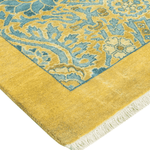 Golden and Blue Pak Khmer Hand Spun Wool Hand Knotted Area Rug