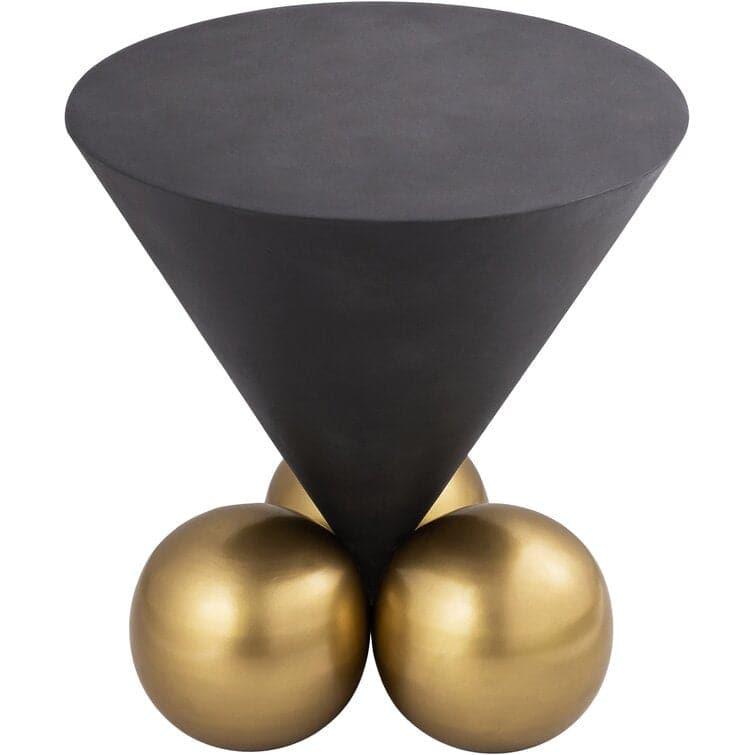 Golden Balls Black End Table