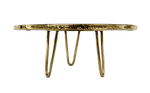 Golden Brown Agate Cake Stand with Brass Legs