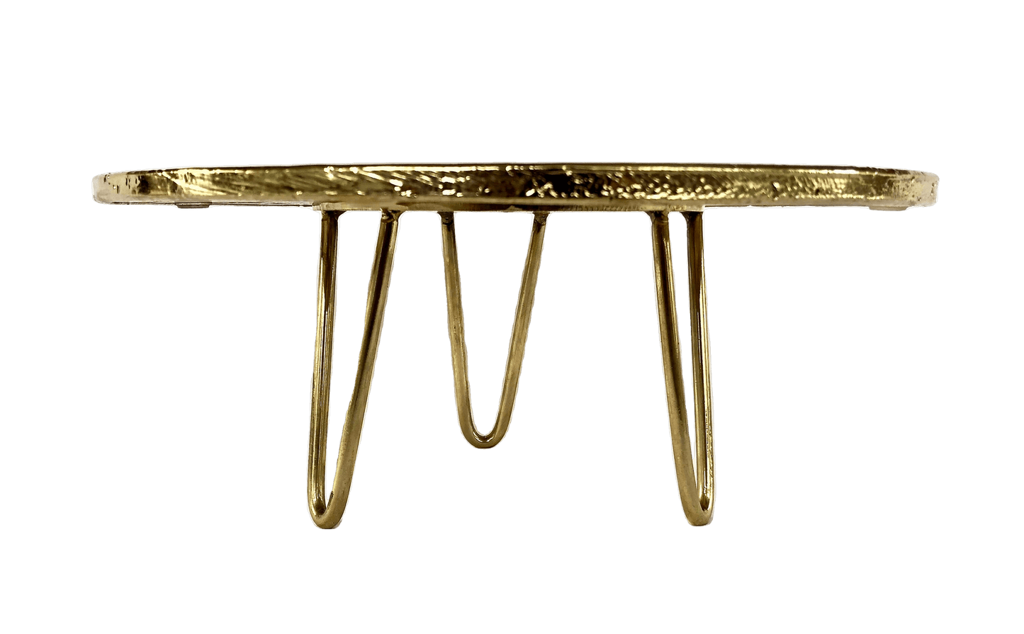Golden Brown Agate Cake Stand with Brass Legs - MAIA HOMES