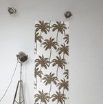 Golden Brown Coconut Palm Tree on White Wallpaper