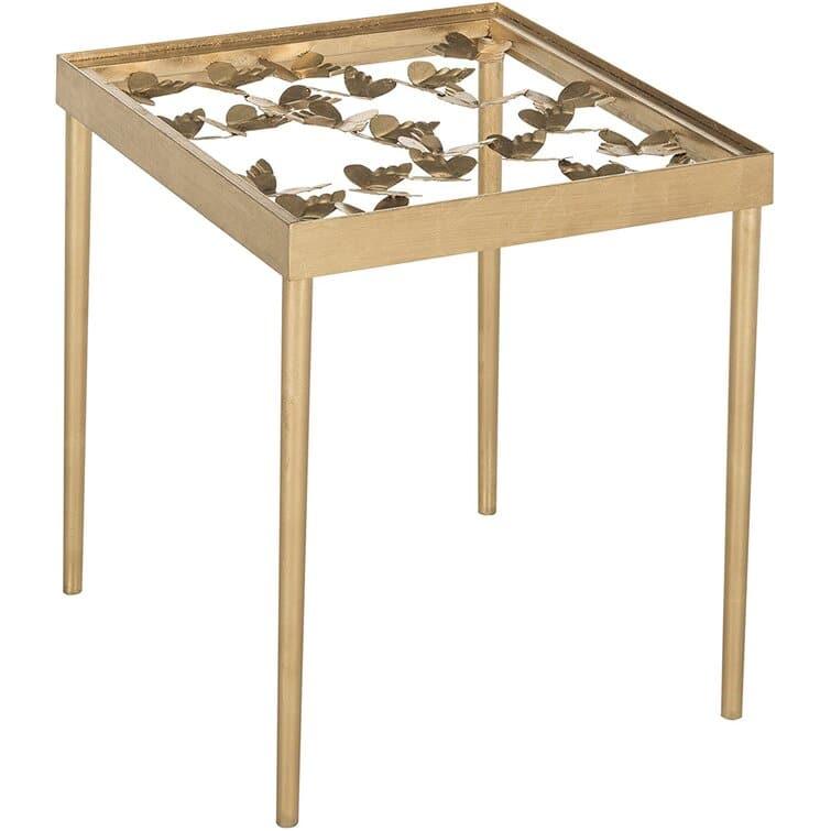 Golden Butterfly Square Side Table