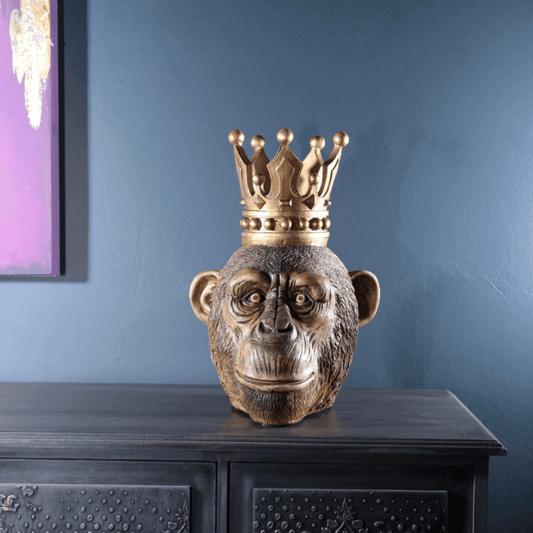 Golden Crown Monkey King Decor Statue - MAIA HOMES