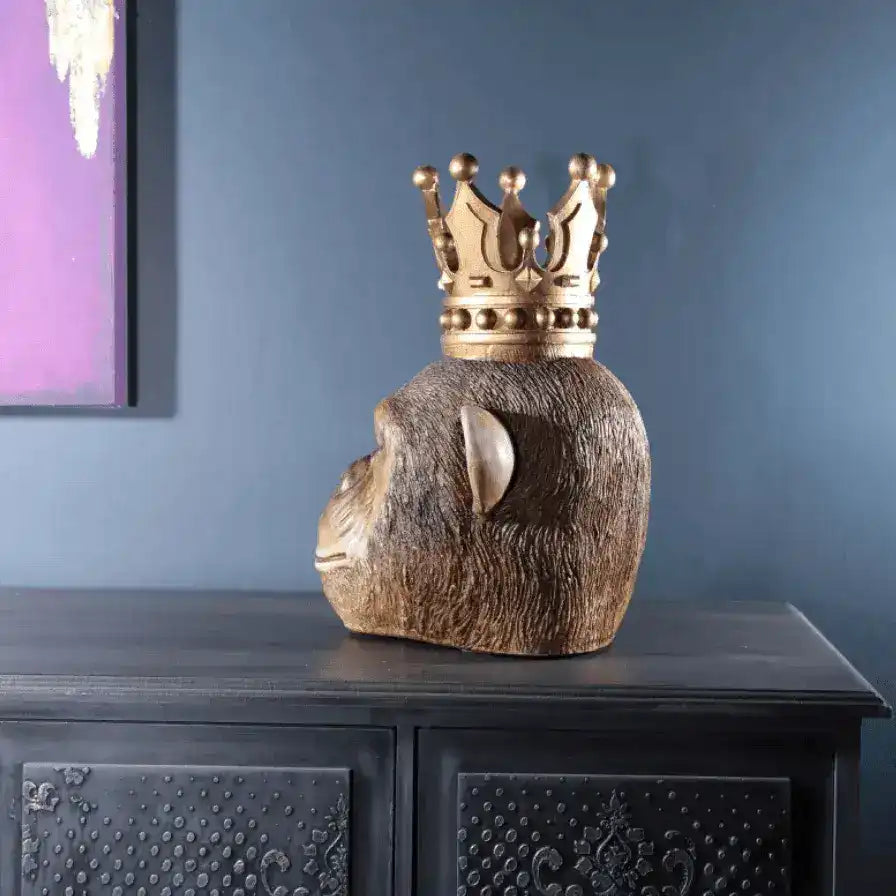 Golden Crown Monkey King Decor Statue