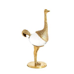 Golden Crystal Ostrich Figurine