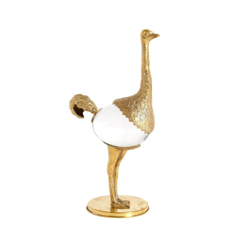 Golden Crystal Ostrich Figurine