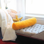 Golden Faux Rabbit Fur Bolster