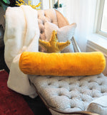 Golden Faux Rabbit Fur Bolster