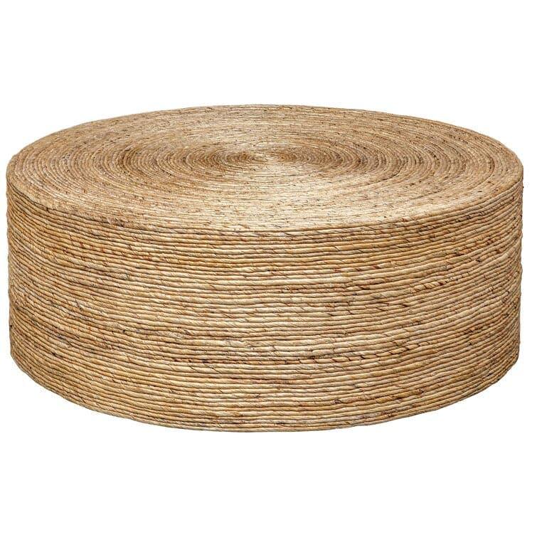 Golden Fiber Round Coffee Table - MAIA HOMES