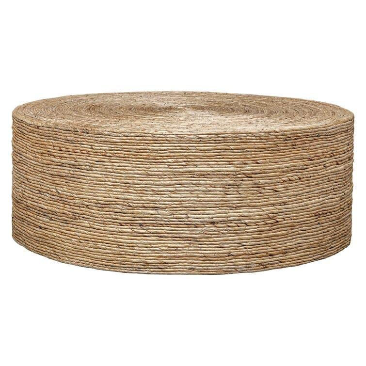 Golden Fiber Round Coffee Table - MAIA HOMES