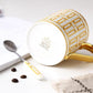 Golden Mozaic Pattern Porcelain Coffee Mug With Spoon - MAIA HOMES