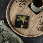 Golden Palm Tree Coasters Square 3.7" x 3.7" 1 piece