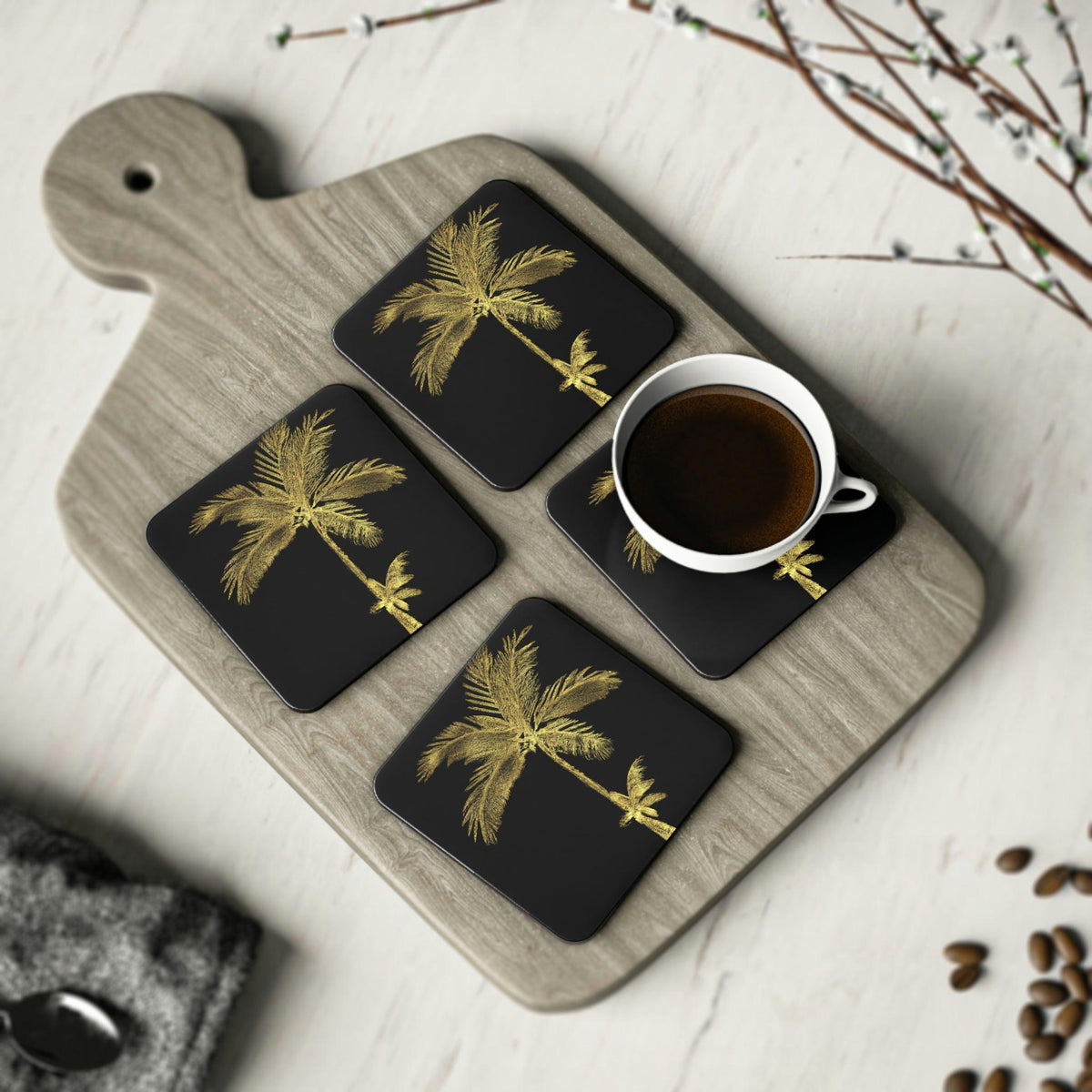 Golden Palm Tree Coasters