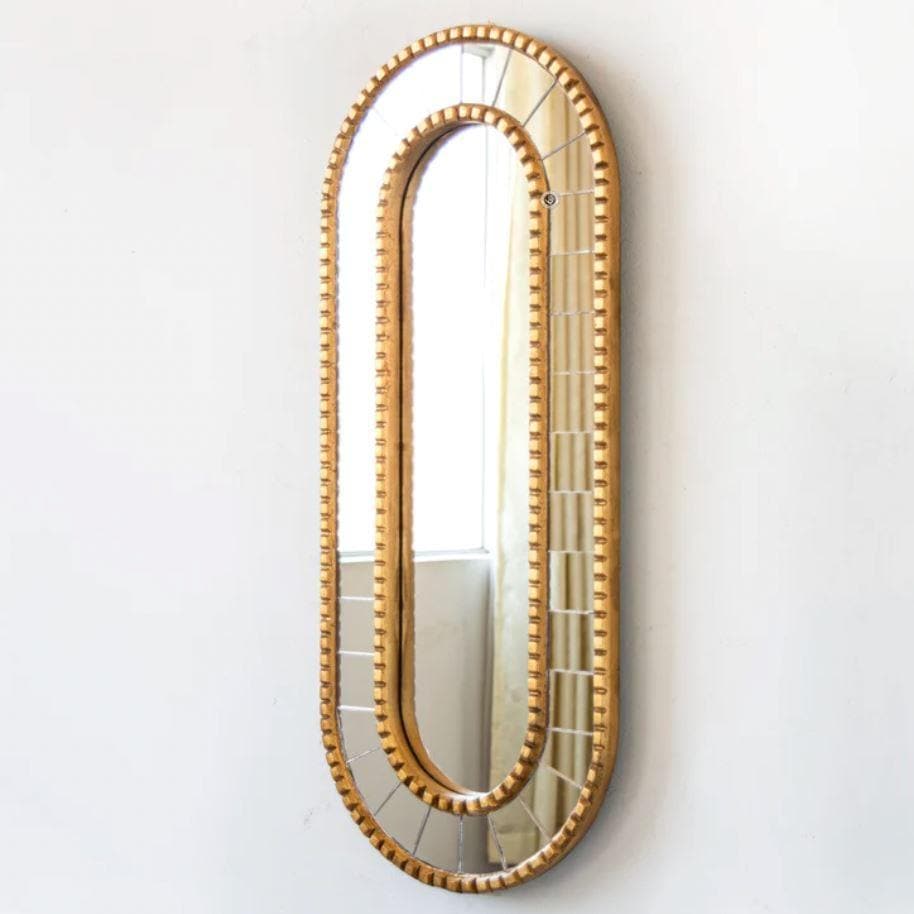 Golden Peruvian Oval Double Wall Mirror - MAIA HOMES