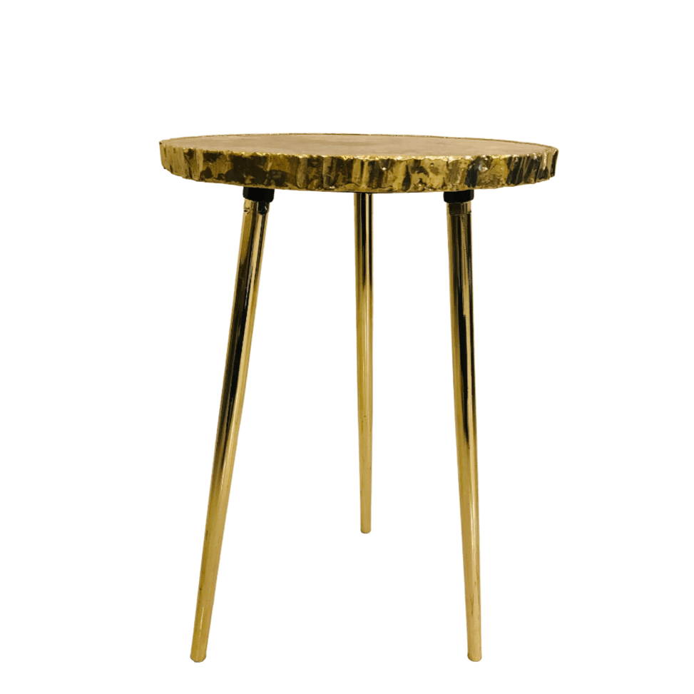 Golden Quartz Agate Organic Edge Accent Table