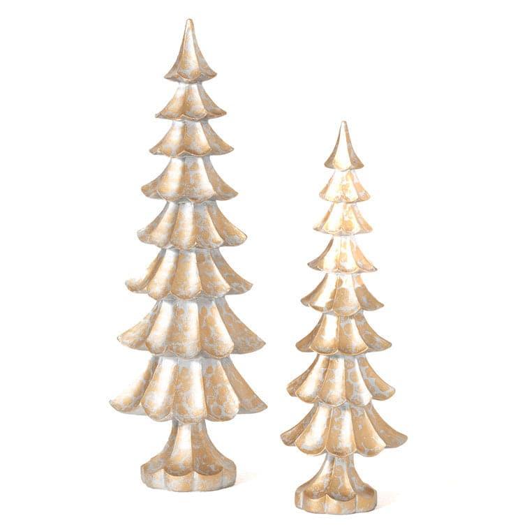 Golden Rustic Tabletop Tree Set of 2 Default Title