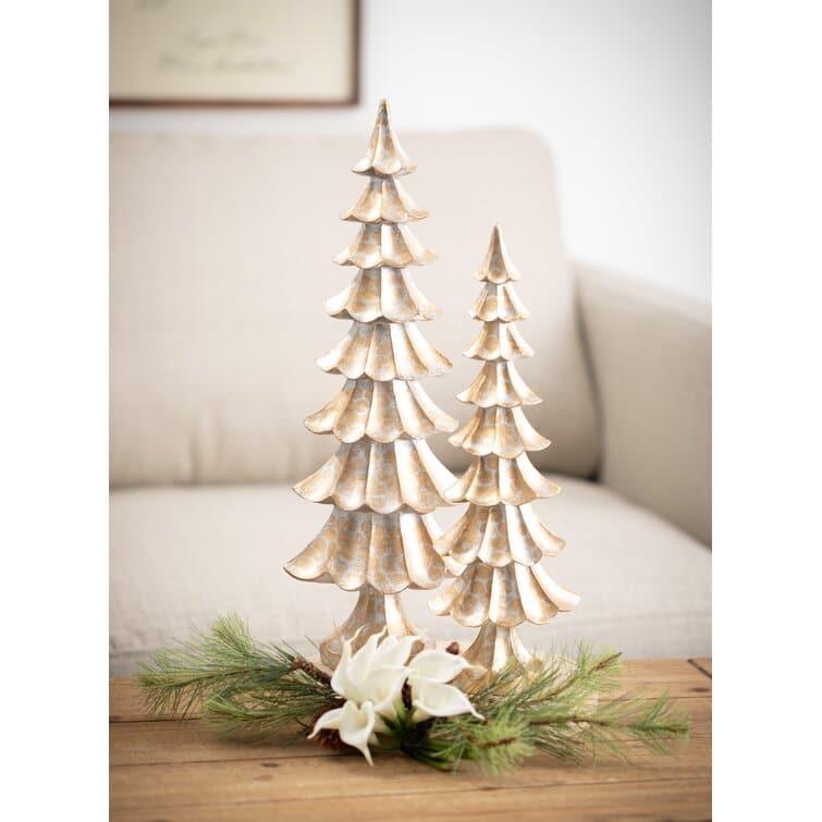 Golden Rustic Tabletop Tree Set of 2