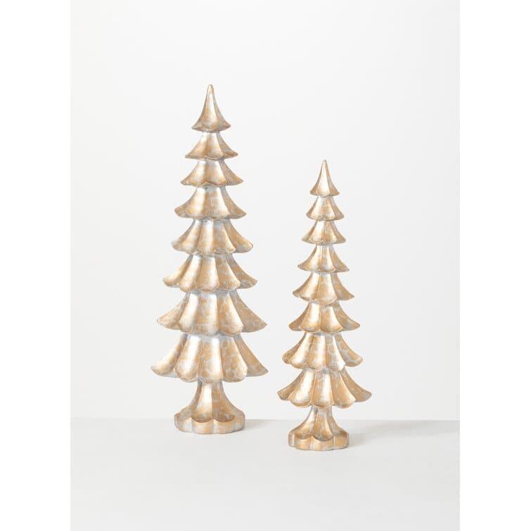 Golden Rustic Tabletop Tree Set of 2