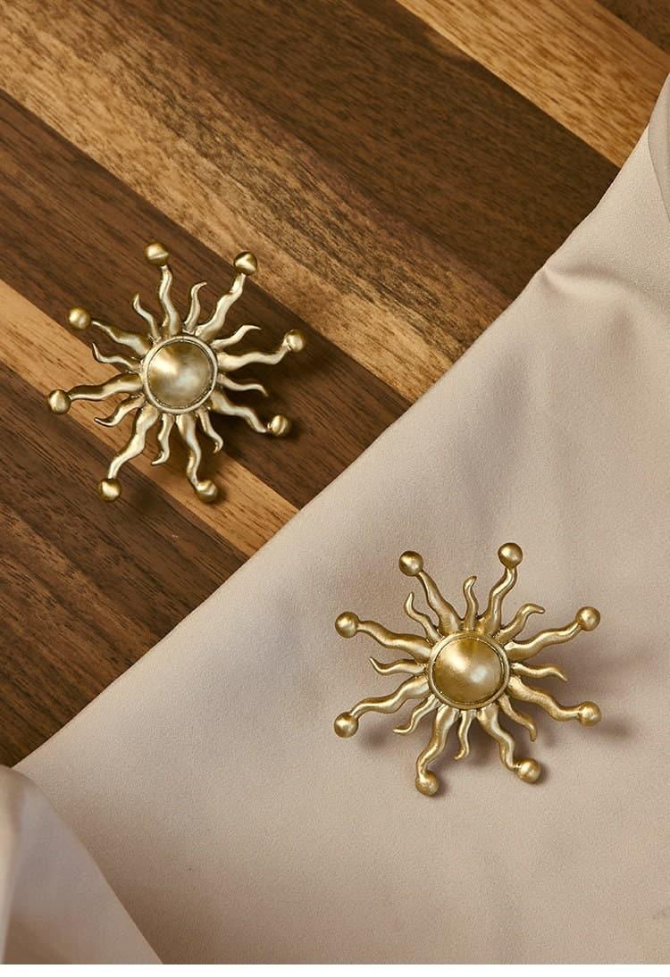 Golden Sun Ray Cabinet Door Knob