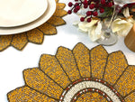 Golden Sunflower Beaded Placemat