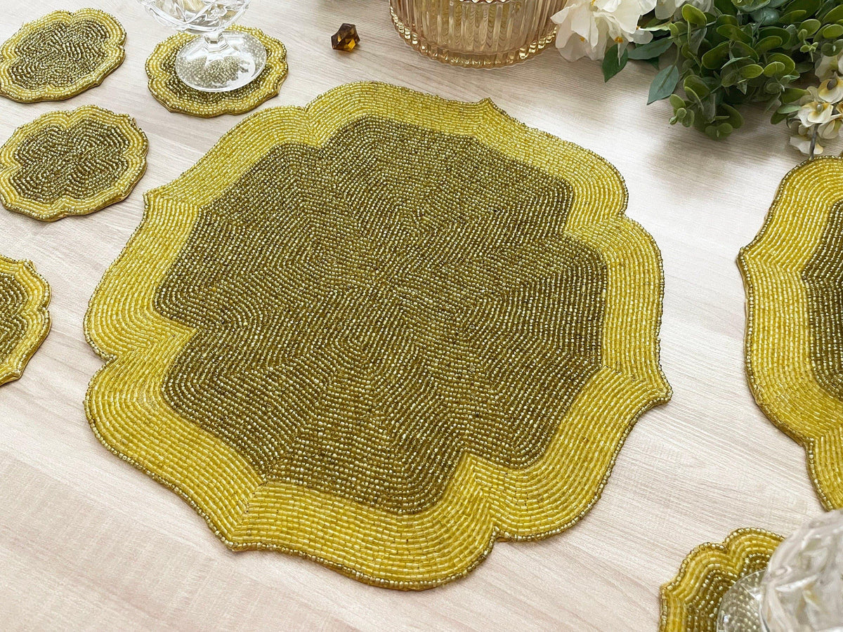 Golden Taj Beaded Arch Placemat