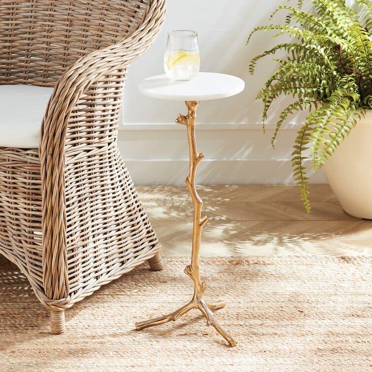 Golden Tree Shaped End Table - MAIA HOMES