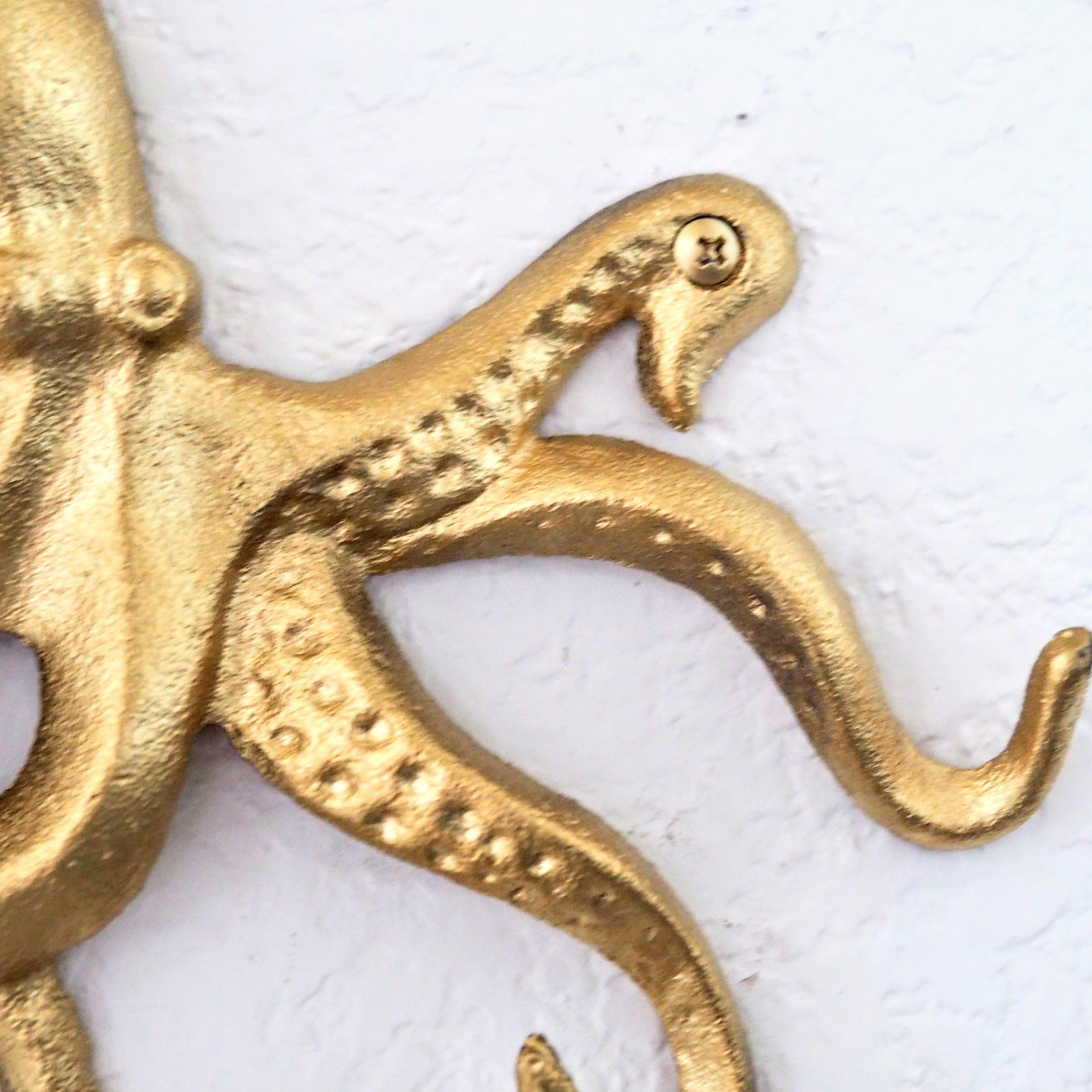 Wall Charmers Gold Cast Iron Octopus Wall Hook