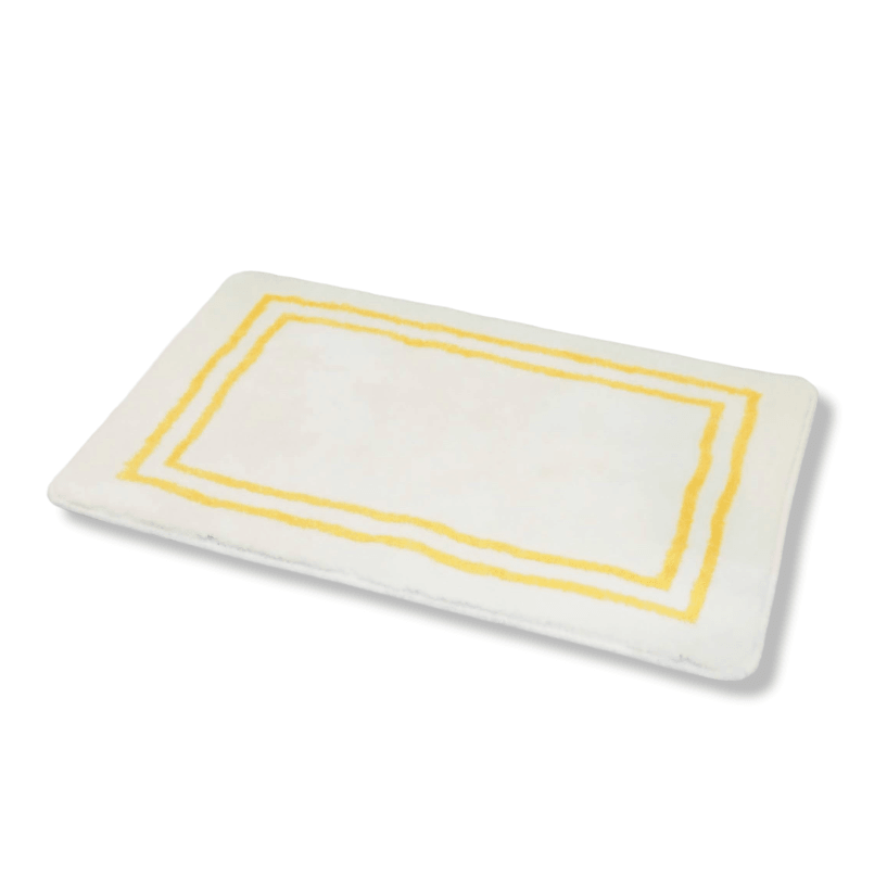 Golden White Microfiber Bath Mat - MAIA HOMES