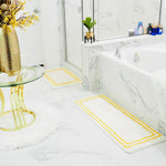 Golden White Microfiber Bath Mat 18" x 47"