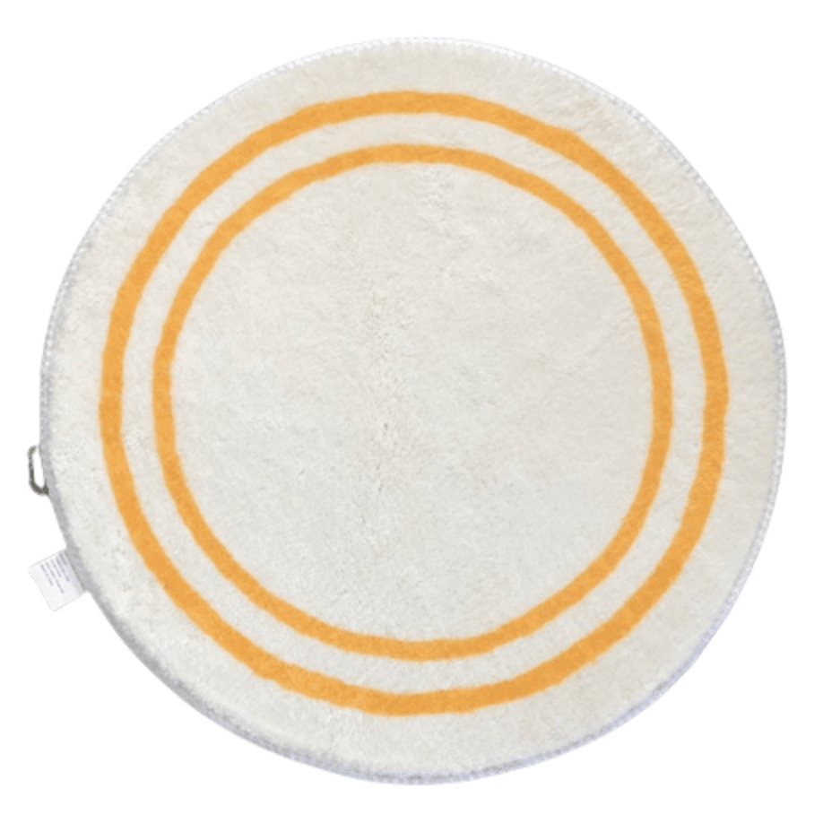 Golden White Microfiber Bath Mat 25" Round