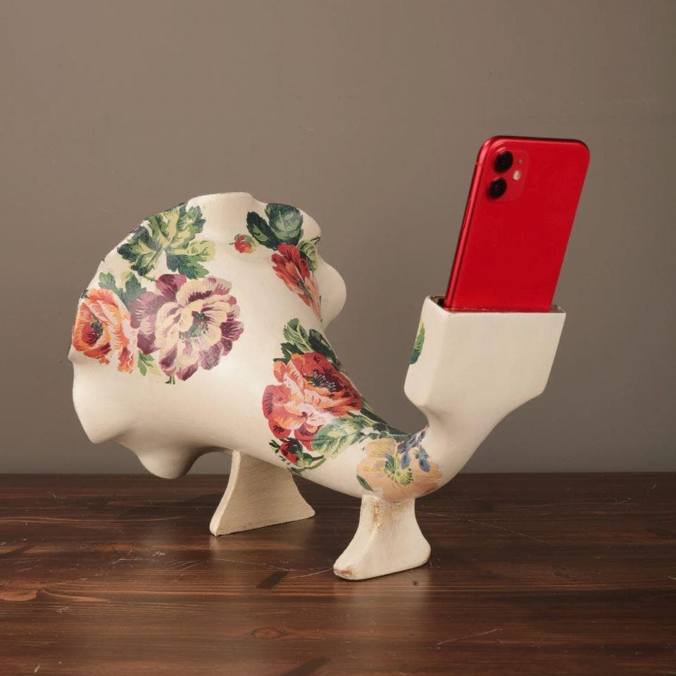 Gramophone Phone Speaker Floral Sculpture