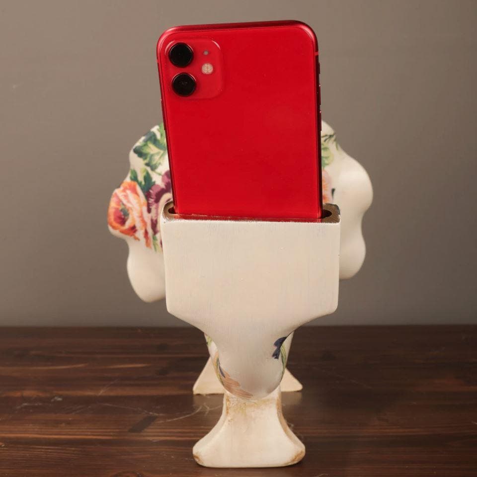 Gramophone Phone Speaker Floral Sculpture