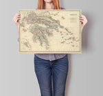 Greece Map Wall Print| 1879 Greece Map