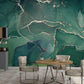 Green Abstract Marble Alcohol Ink Wall Mural - MAIA HOMES