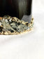 Green Agate Accented Black Mug with Gold Handle - Set of 2 - MAIA HOMES