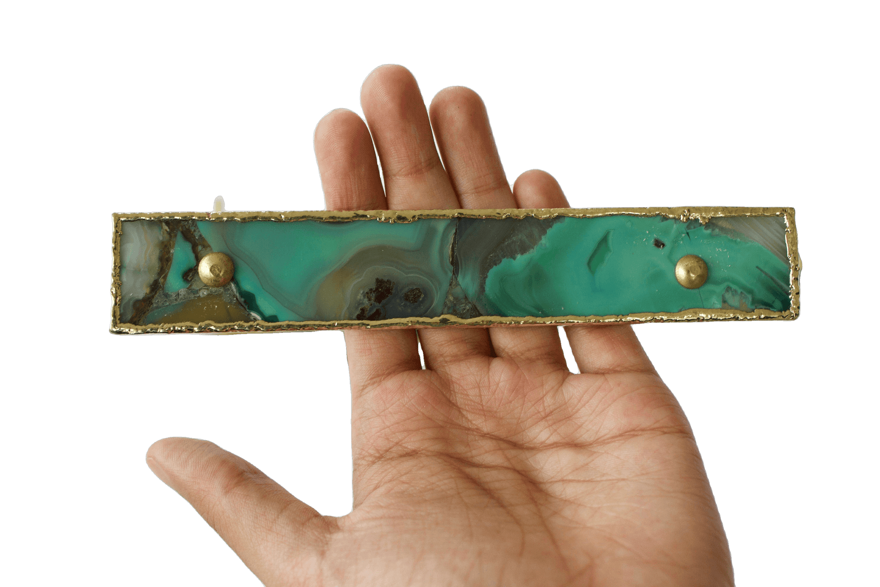 Green Agate Cabinet Door Pull Handle - Set of 4