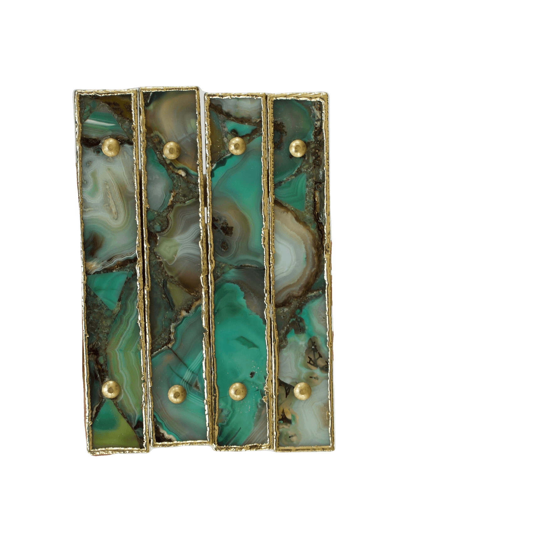 Green Agate Cabinet Door Pull Handle - Set of 4