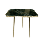 Green Agate Gemstone Organic Edge Accent Side Table