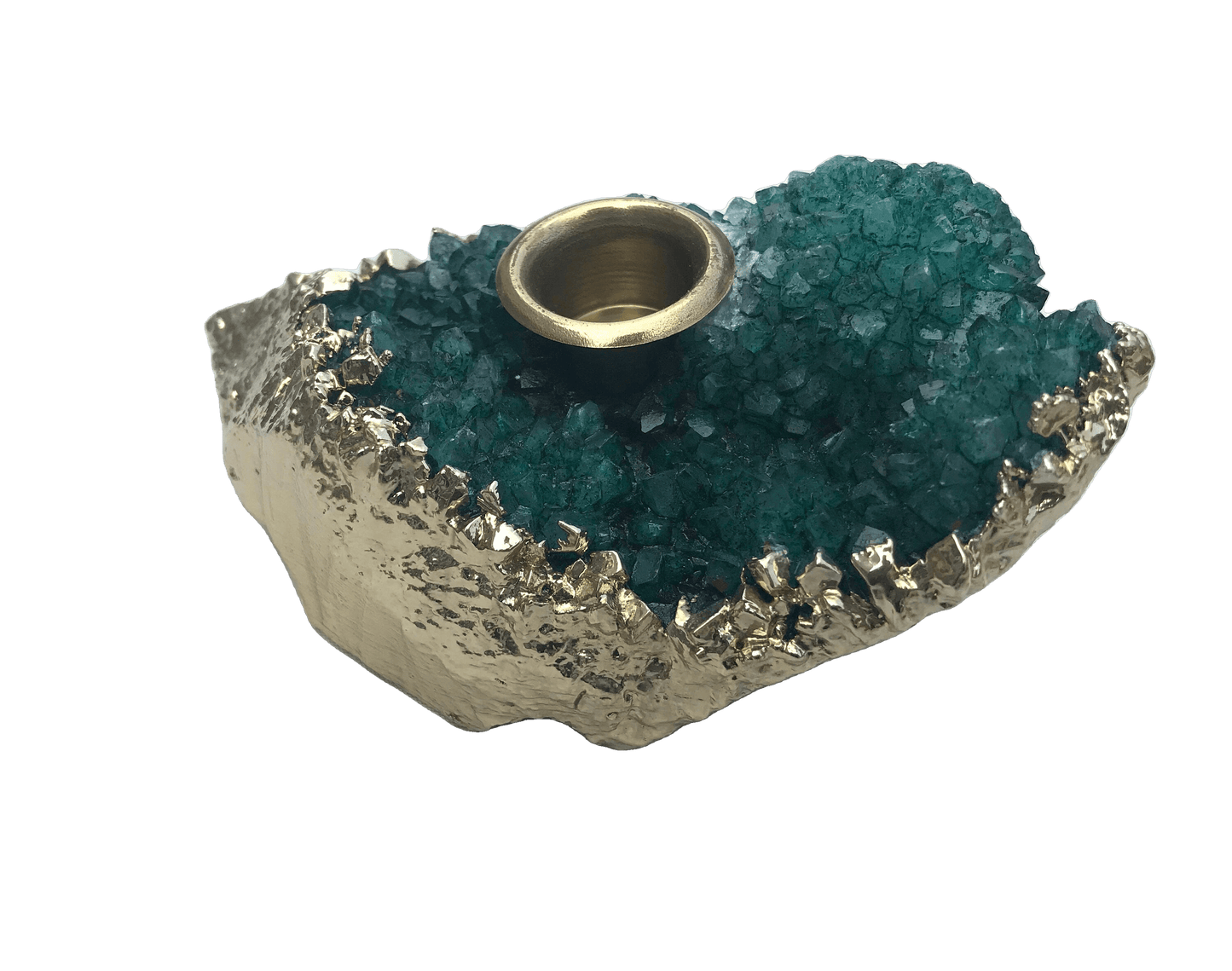 Green Agate Gemstone Taper Candle Holder - MAIA HOMES