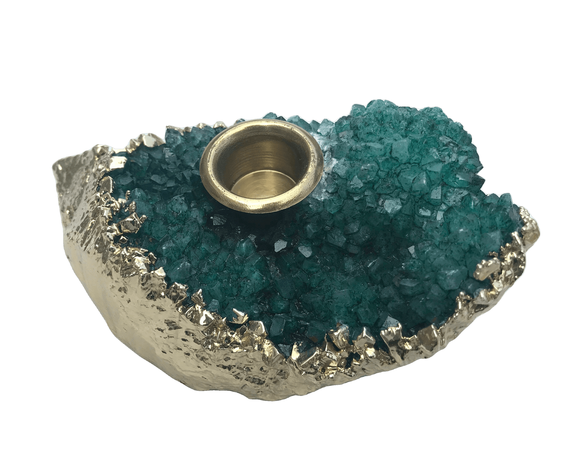 Green Agate Gemstone Taper Candle Holder - MAIA HOMES