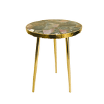 Green Agate Round Edge Accent Table