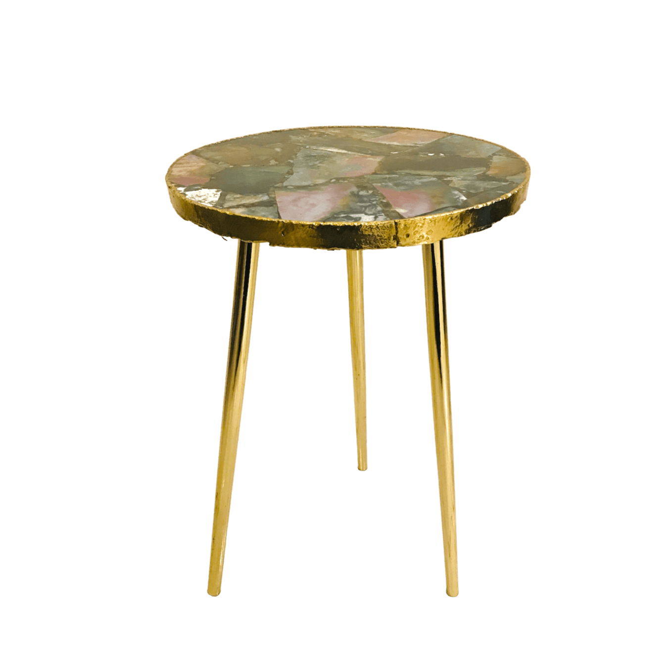 Green Agate Round Edge Accent Table