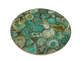 Green Agate Round Serving Tray With Brass Handles - MAIA HOMES