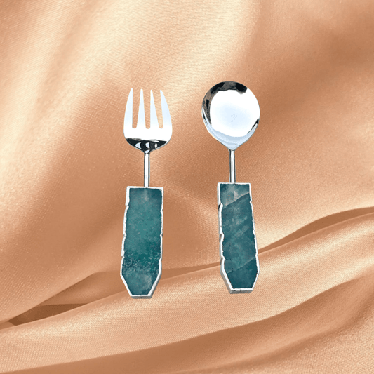 Green Agate Salad Server - Set of 2