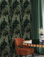 Green and Black Rainforest Ferns Wallpaper