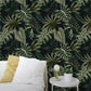 Green and Black Rainforest Ferns Wallpaper