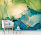 Green and Blue Abstract Watercolor Marble Wallpaper - MAIA HOMES
