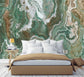 Green and White Marble Stone Abstract Art Wall Mural - MAIA HOMES