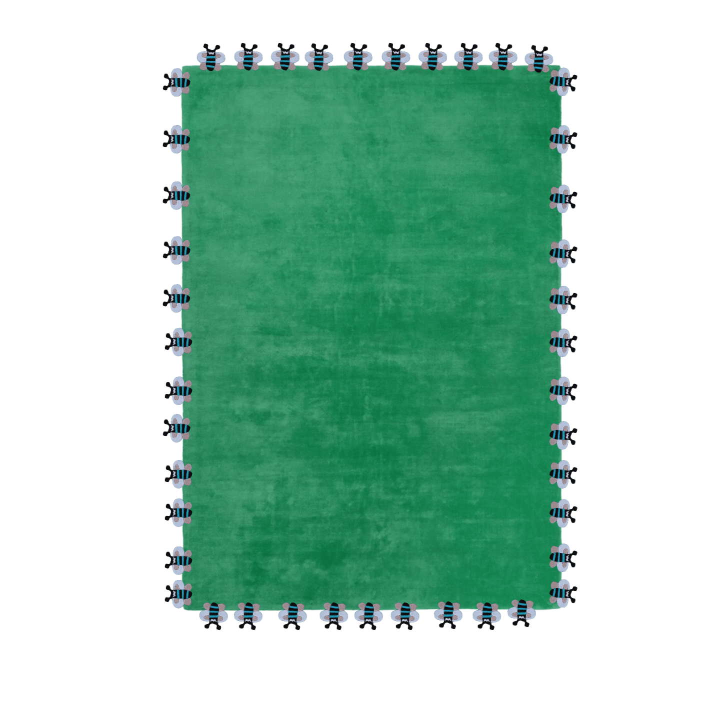 Green Bees Love Hand Tufted Wool Rug - MAIA HOMES
