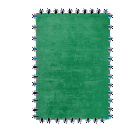 Green Bees Love Hand Tufted Wool Rug - MAIA HOMES